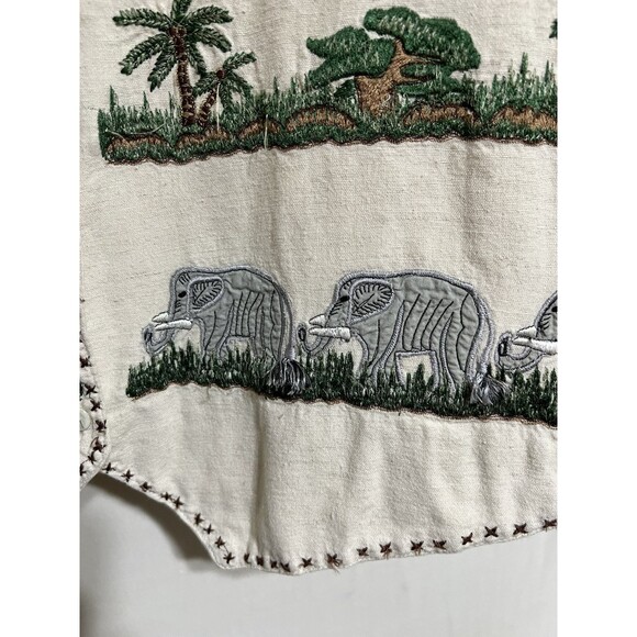 Vintage Vest Embroidery Animal Zoo Safari Elephant Giraffe Retro Teacher S11 - Picture 4 of 6